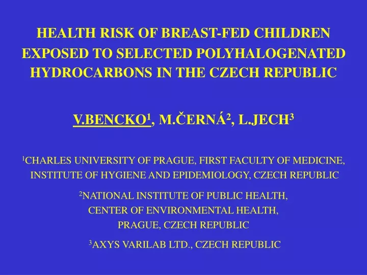 health risk of breast fed children exposed
