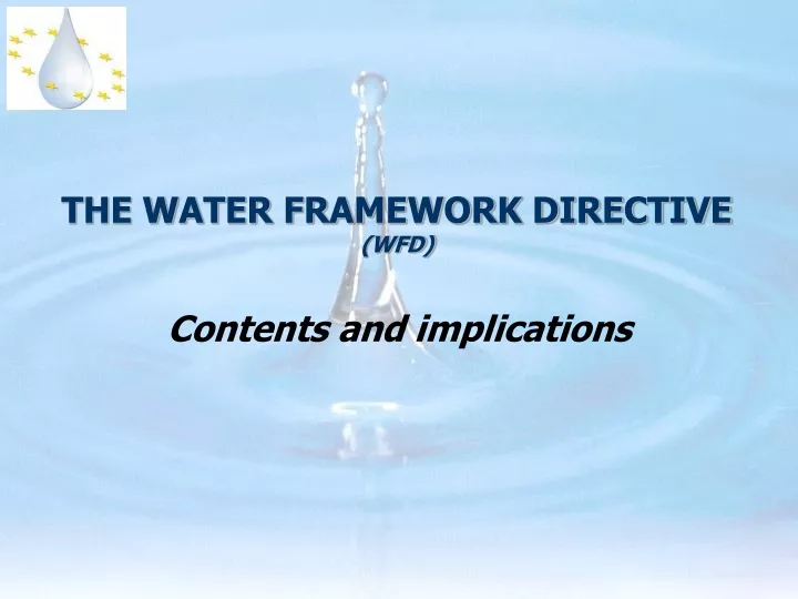 the water framework directive wfd
