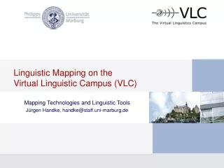 Linguistic Mapping on the  Virtual Linguistic Campus (VLC)