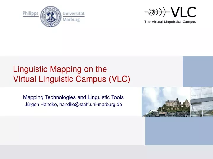 linguistic mapping on the virtual linguistic campus vlc