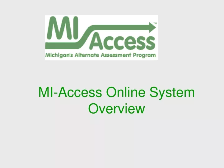 mi access online system overview