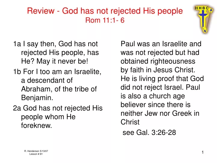 review god has not rejected his people rom 11 1 6