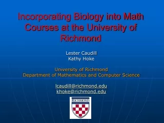Incorporating Biology into Math Courses at the University of Richmond