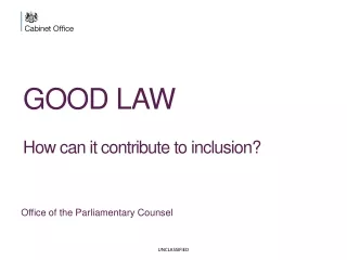 GOOD LAW How can it contribute to inclusion?