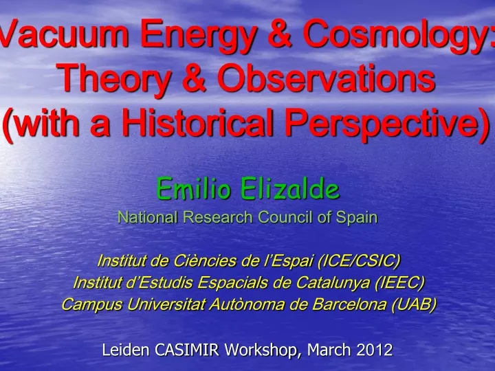 vacuum energy cosmology theory observations with a historical perspective