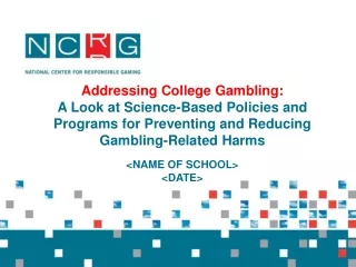 Addressing College Gambling: