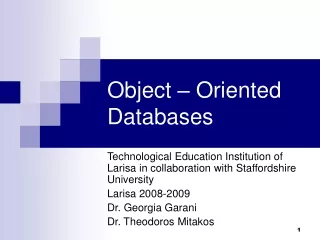 Object – Oriented Databases
