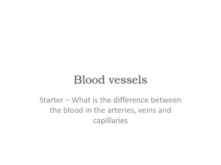 Starter – What is the difference between the blood in the arteries, veins and capillaries