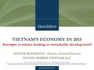 VIETNAM’S ECONOMY IN 2015 Attempts to reform leading to remarkable development?