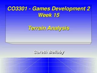 CO3301 - Games Development 2 Week 15 Terrain Analysis