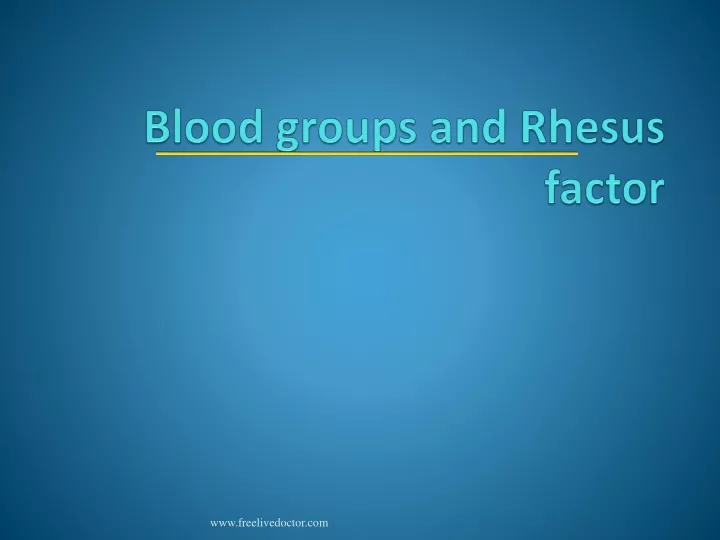 blood groups and rhesus factor