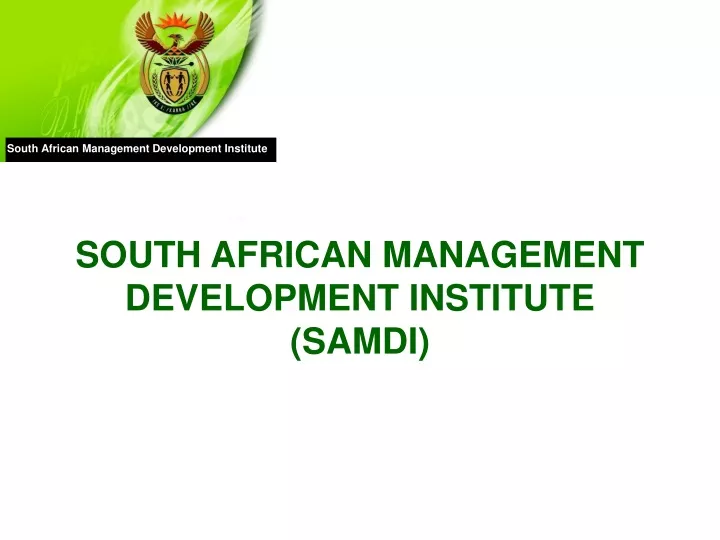 south african management development institute samdi