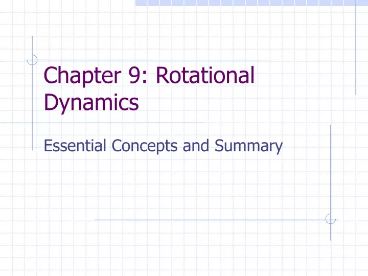 chapter 9 rotational dynamics