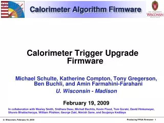 Calorimeter Algorithm Firmware