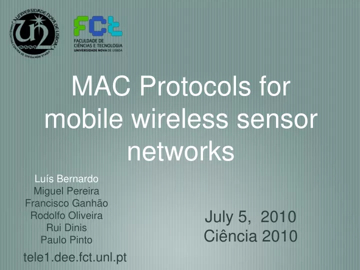 mac protocols for mobile wireless sensor networks
