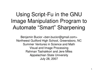 Using Script-Fu in the GNU Image Manipulation Program to Automate “Smart” Sharpening