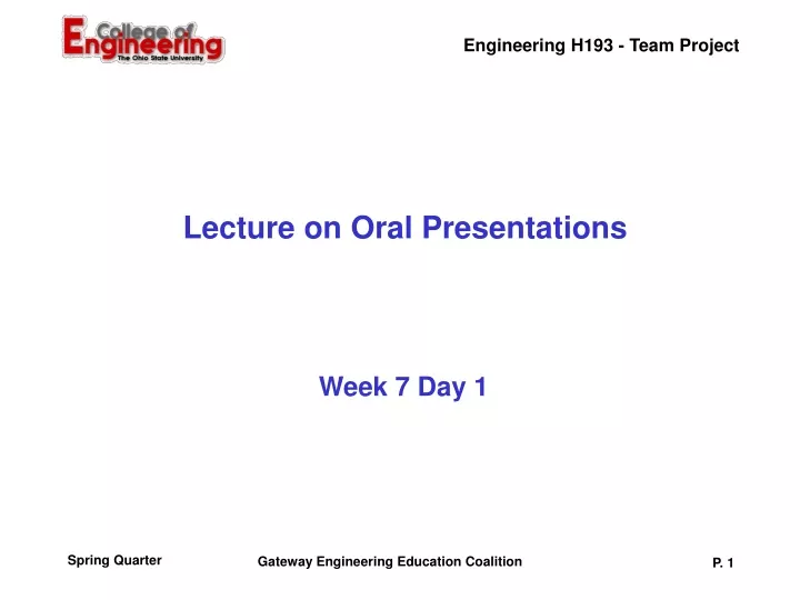 lecture on oral presentations