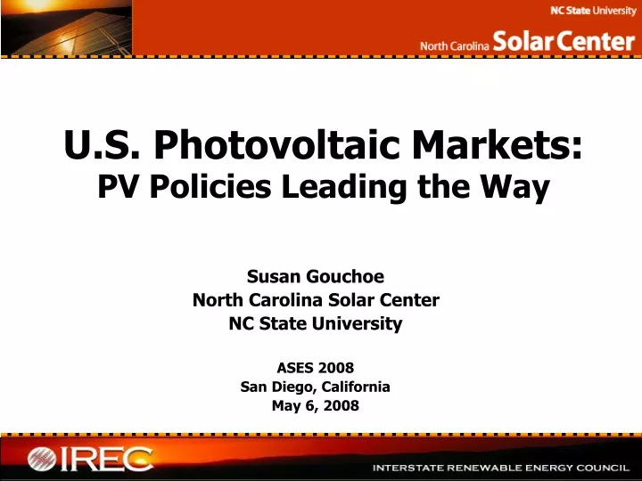 u s photovoltaic markets pv policies leading the way