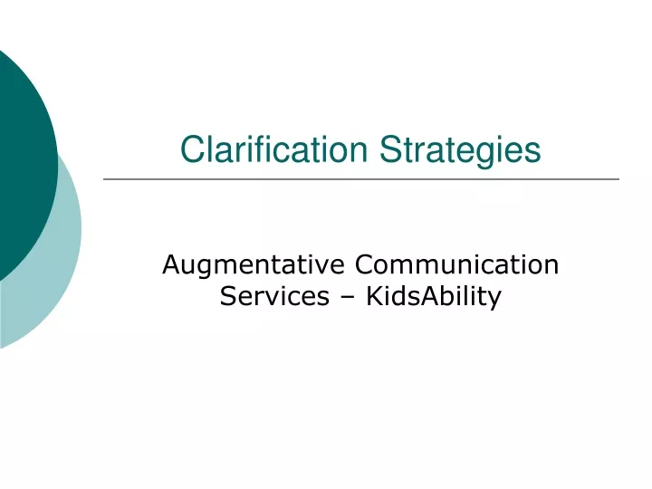 clarification strategies