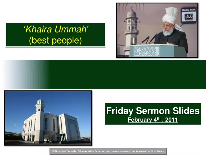 friday sermon slides february 4 th 2011