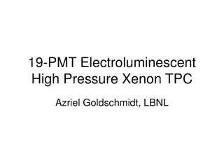 19-PMT Electroluminescent High Pressure Xenon TPC