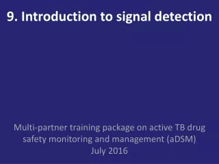 9. Introduction to signal detection