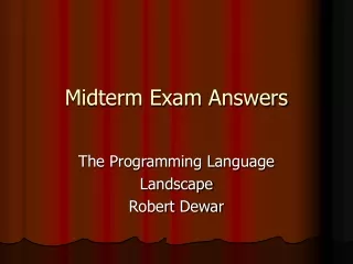 Midterm Exam Answers