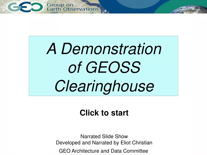 a demonstration of geoss clearinghouse