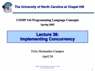 Lecture 38:  Implementing Concurrency