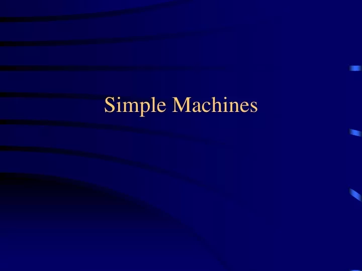 simple machines