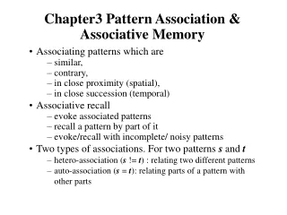 Chapter3 Pattern Association &amp; Associative Memory
