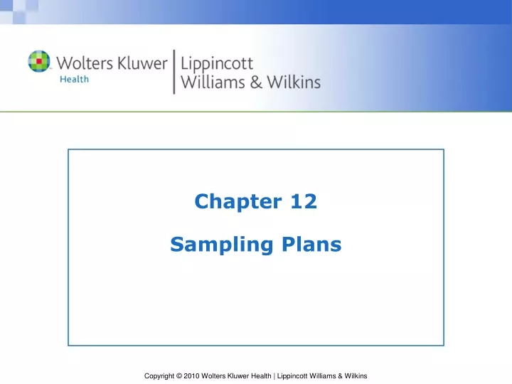 chapter 12 sampling plans