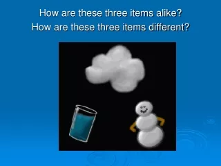 How are these three items alike? How are these three items different?