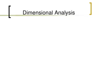 Dimensional Analysis