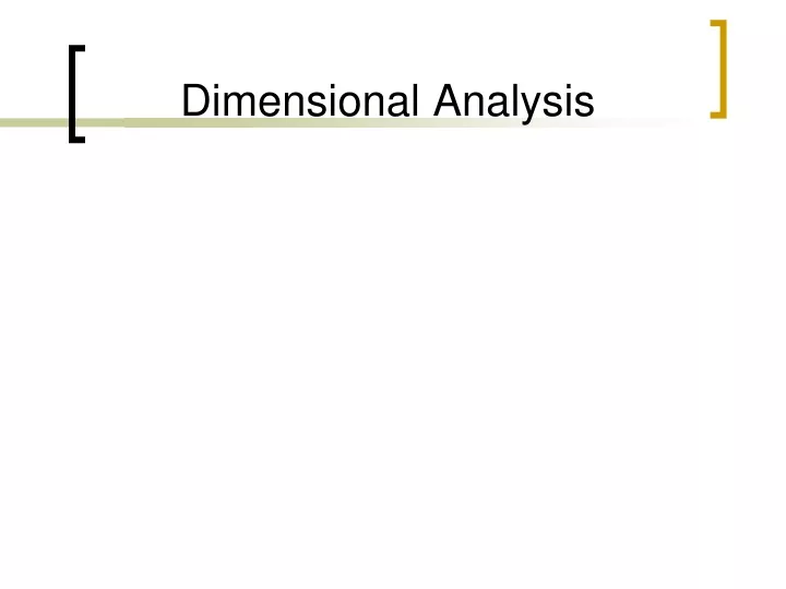 dimensional analysis