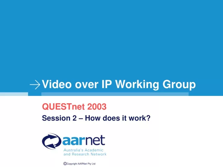video over ip working group