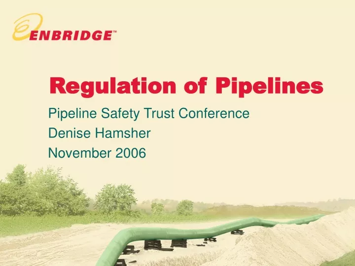 regulation of pipelines