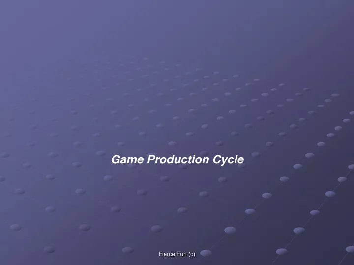game production cycle