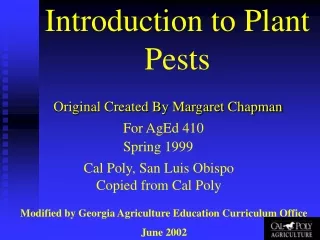 Introduction to Plant Pests