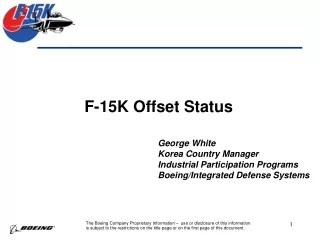 F-15K Offset Status