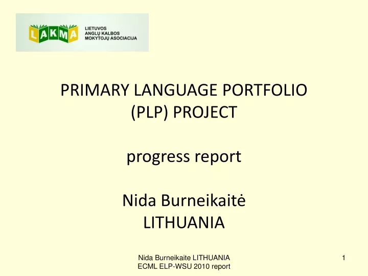primary language portfolio plp project progress