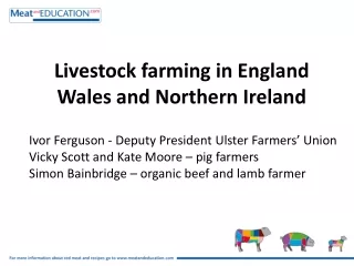 Livestock farming in England Wales and Northern Ireland