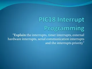 PIC18 Interrupt Programming