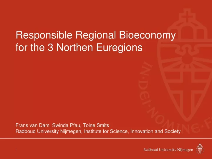 responsible regional bioeconomy for the 3 northen euregions