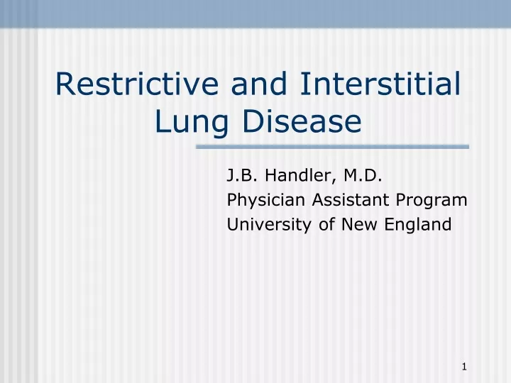 restrictive and interstitial lung disease