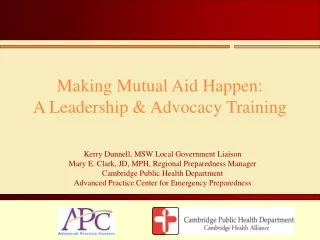 Making Mutual Aid Happen: A Leadership &amp; Advocacy Training