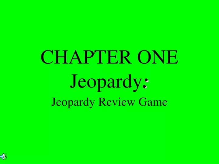 chapter one jeopardy