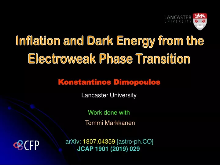 inflation and dark energy from the