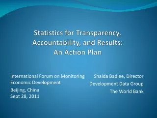 Statistics for Transparency, Accountability, and Results:  An Action Plan