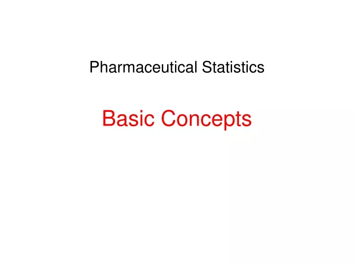 pharmaceutical statistics